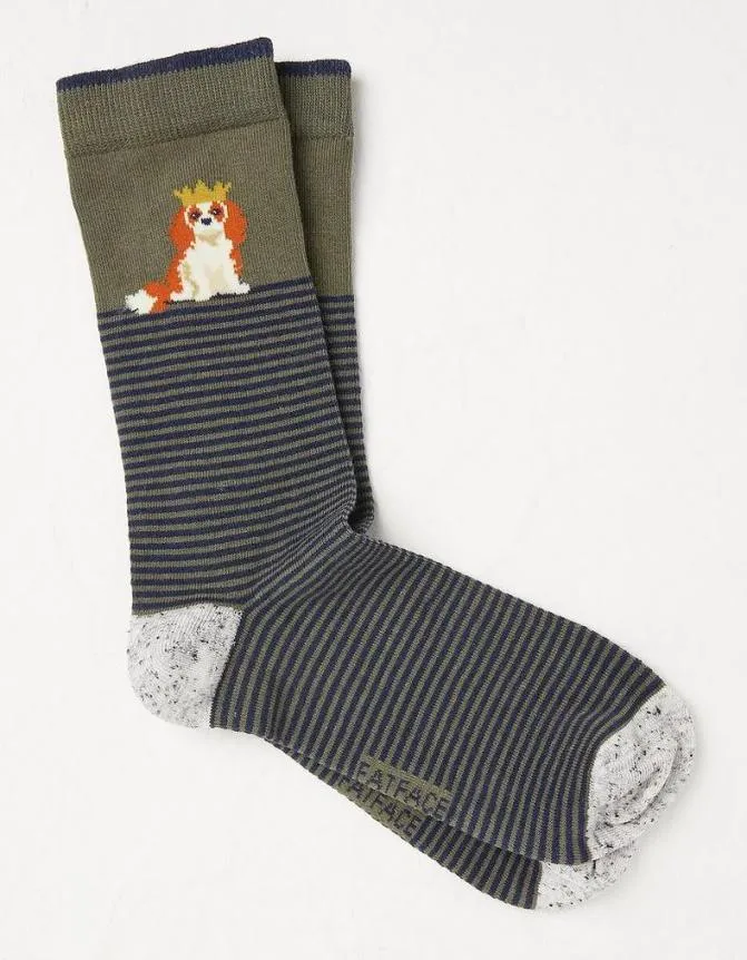 Fatface Socks and Underwear Cavalier Socks Khaki Green 8211 Men