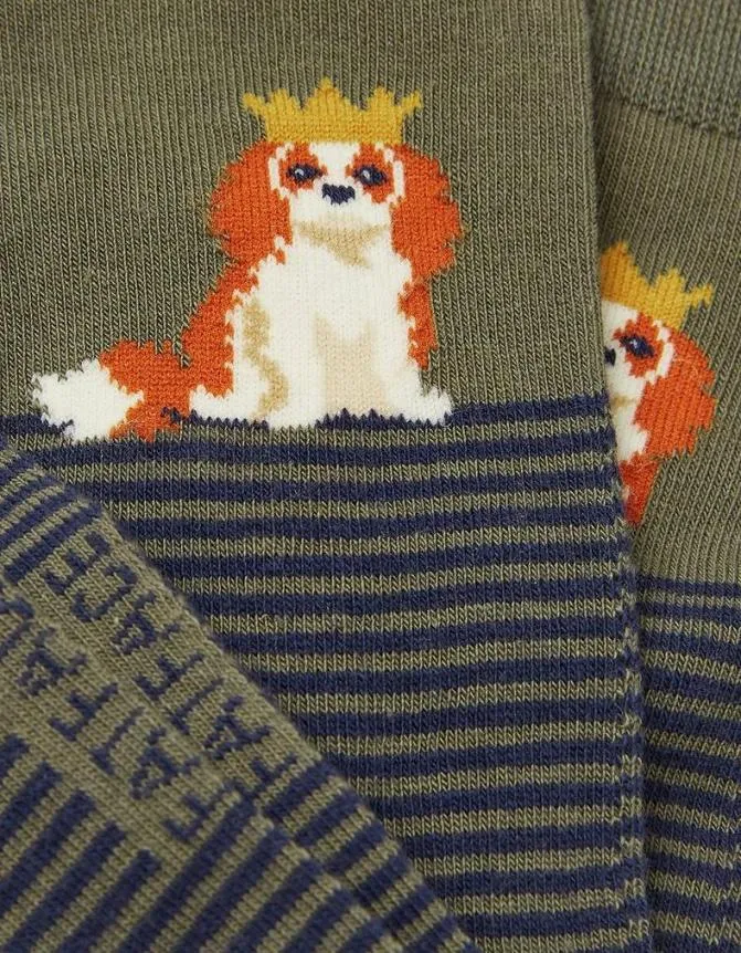 Fatface Socks and Underwear Cavalier Socks Khaki Green 8211 Men