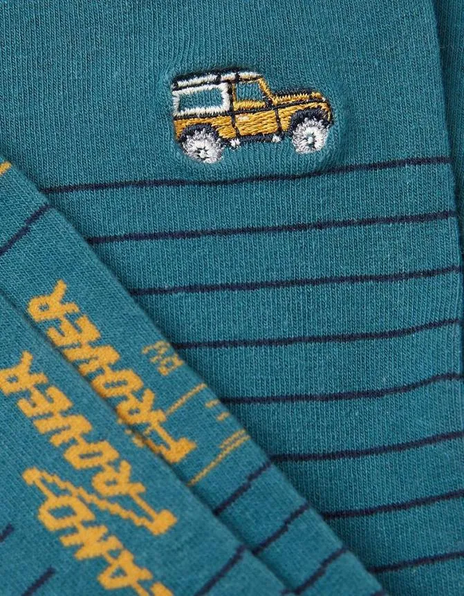 Fatface Socks and Underwear Embroidered Land Rover Socks Teal Green 8211 Men