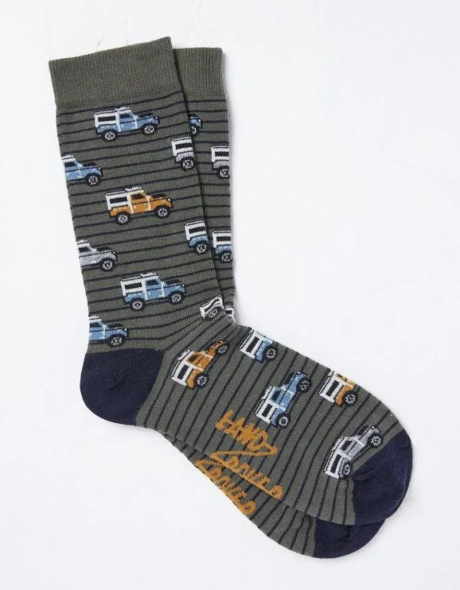 Fatface Socks and Underwear Land Rover Socks Dark Green 8211 Men