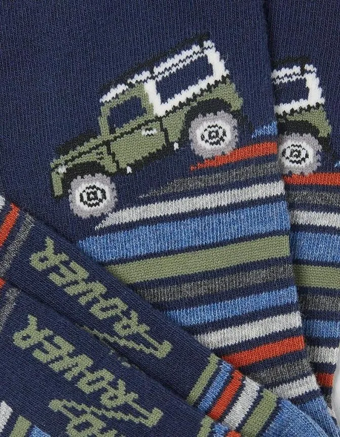 Fatface Socks and Underwear One Pack Land Rover Hill Socks Navy 8211 Men