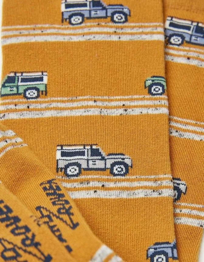 Fatface Socks and Underwear One Pack Land Rover Socks Mustard Yellow 8211 Men