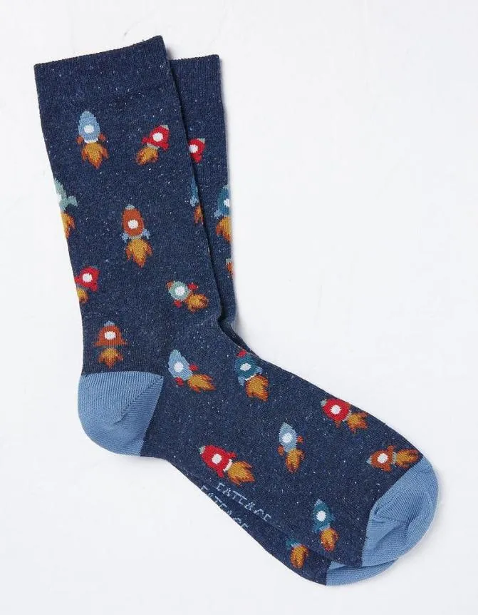 Fatface Socks and Underwear One Pack Rocket Socks Navy Marl 8211 Men