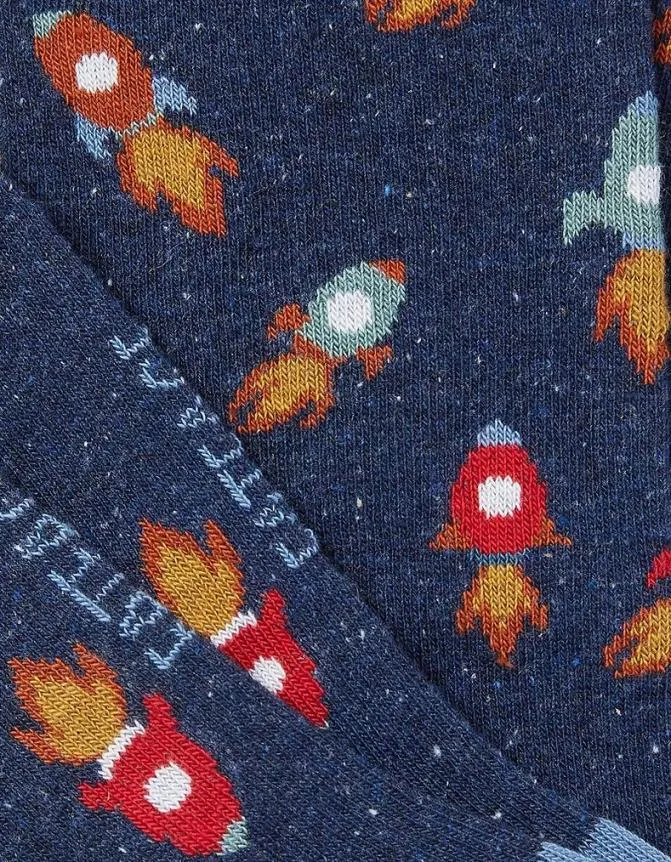 Fatface Socks and Underwear One Pack Rocket Socks Navy Marl 8211 Men
