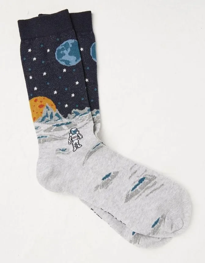 Fatface Socks and Underwear Space Landscape Socks Navy 8211 Men