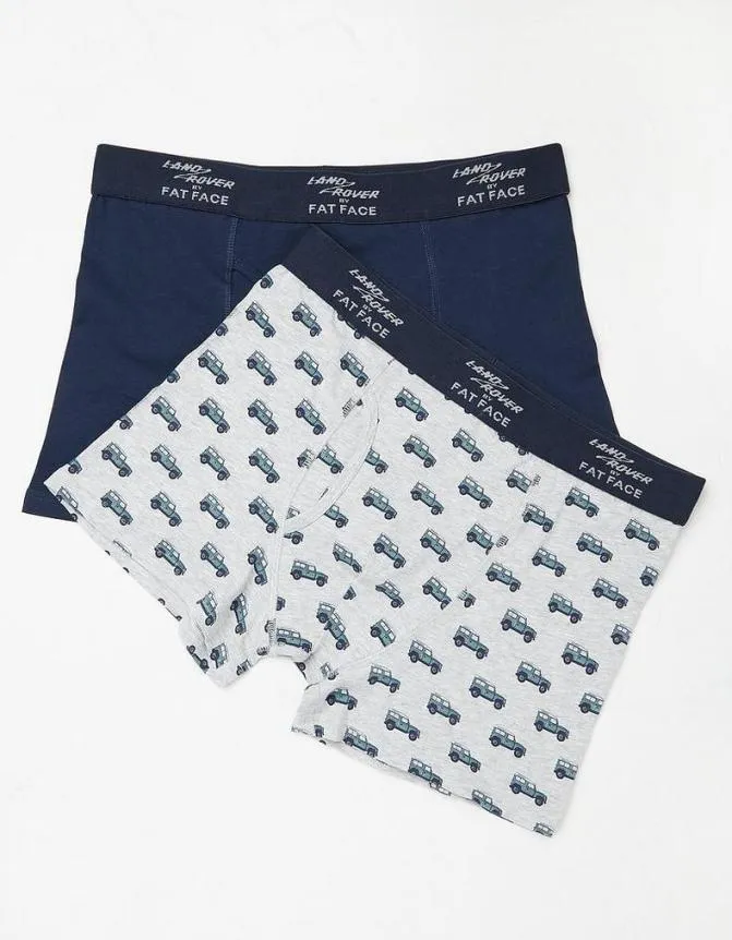 Fatface Socks and Underwear Two Pack Land Rover Boxers Grey 8211 Men