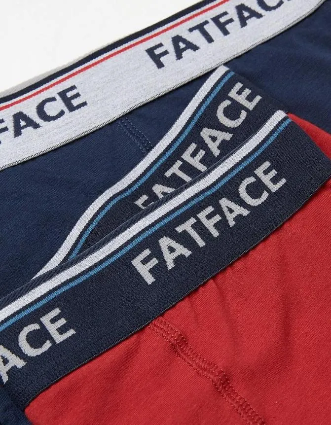 Fatface Socks and Underwear Two Pack Plain Boxers Red 8211 Men
