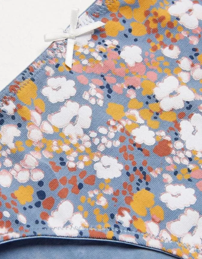 Fatface Socks Underwear and Tights Mia Floral Cheeky Knickers Teal Blue 8211 Women