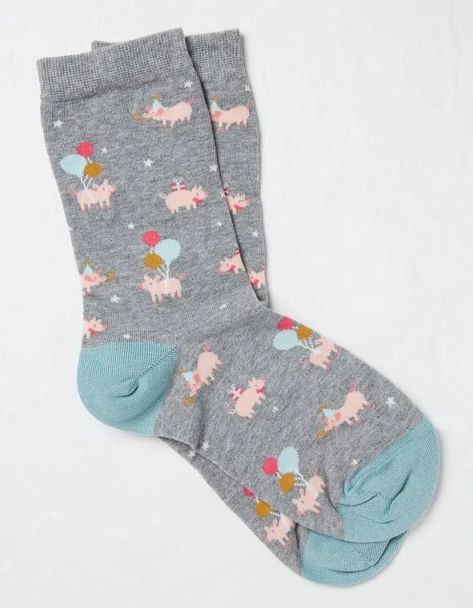 Fatface Socks Underwear and Tights One Pack Party Pigs Socks Grey Marl 8211 Women Fatface Socks Underwear and Tights One Pack Party Pigs Socks Grey Marl 8211 Women
