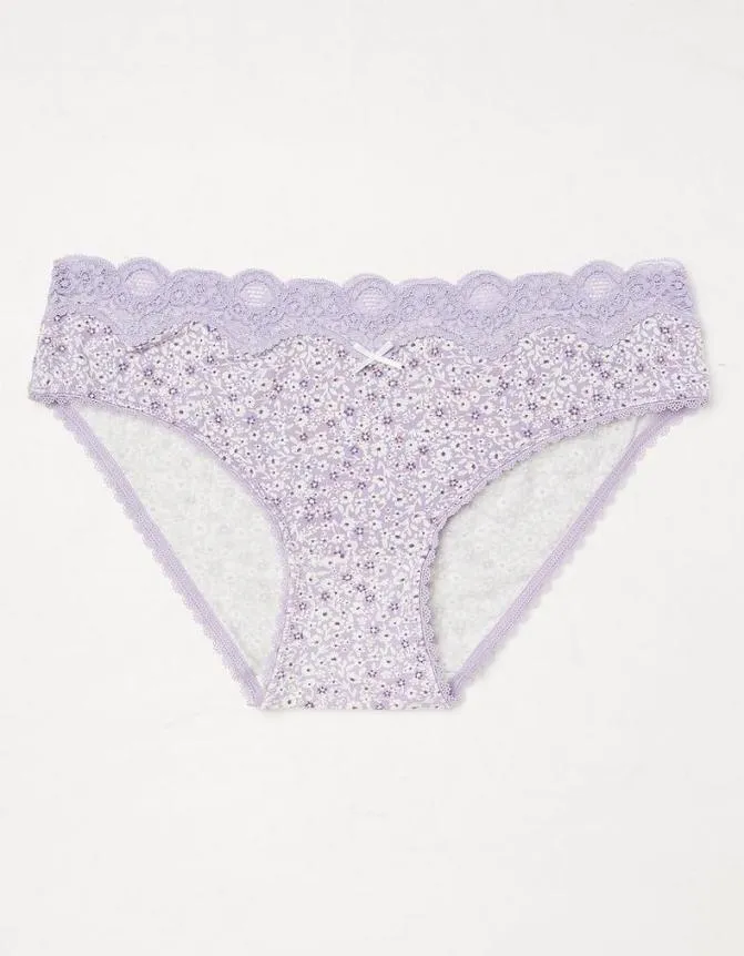 Fatface Socks Underwear and Tights Rosie Floral Mini Knickers Lilac 8211 Women