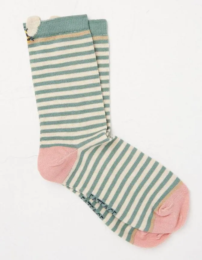 Fatface Socks Underwear and Tights Striped Bee Trim Socks Green Haze 8211 Women Fatface Socks Underwear and Tights Striped Bee Trim Socks Green Haze 8211 Women