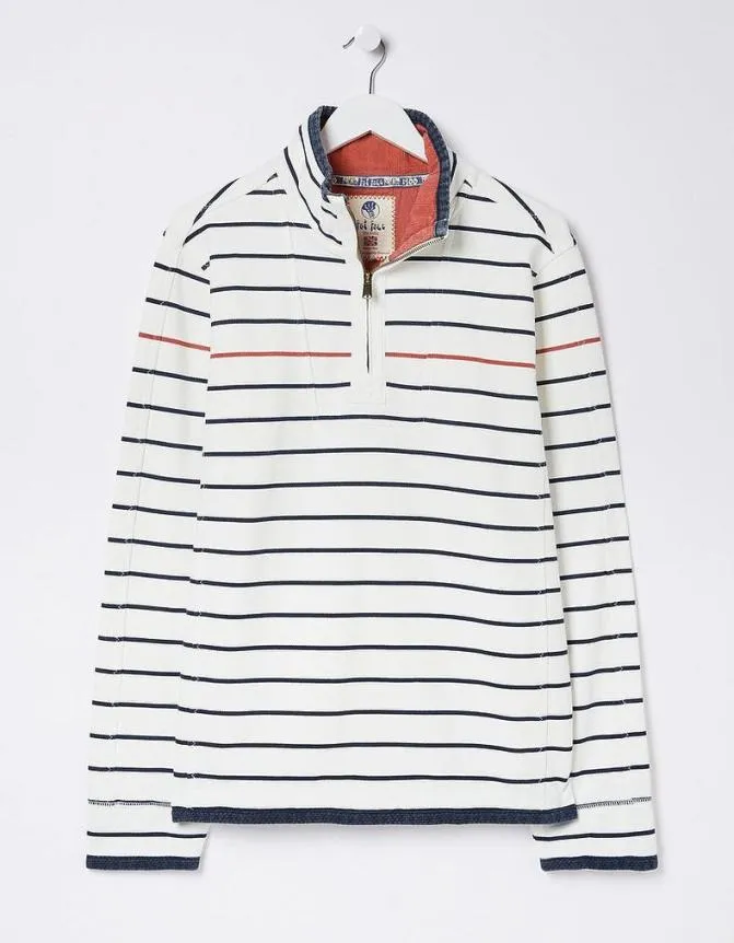 Fatface Sweatshirts and Hoodies Airlie Breton Pop Stripe Natural White 8211 Men
