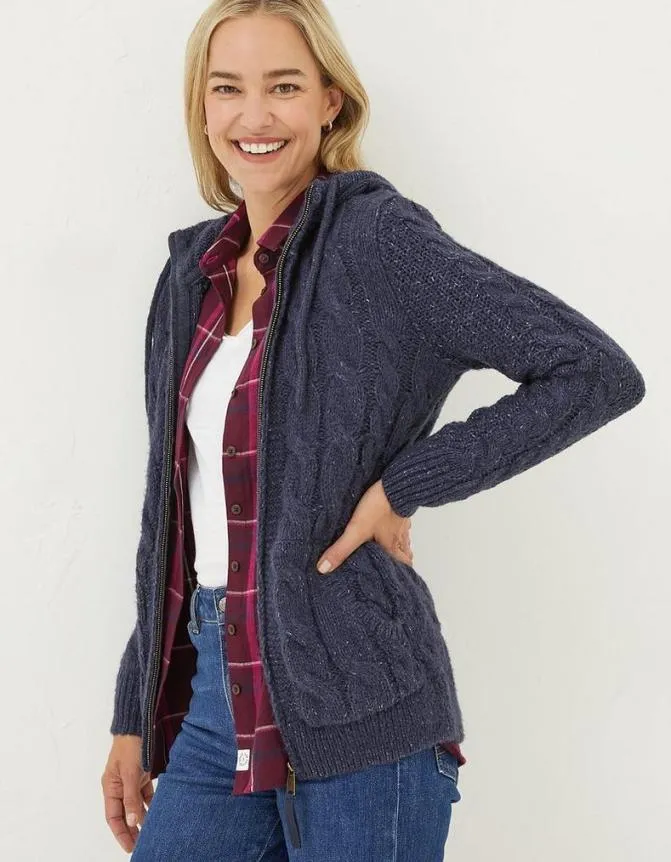 Fatface Sweatshirts and Hoodies Alicia Zip Through Hoodie Navy 8211 Women