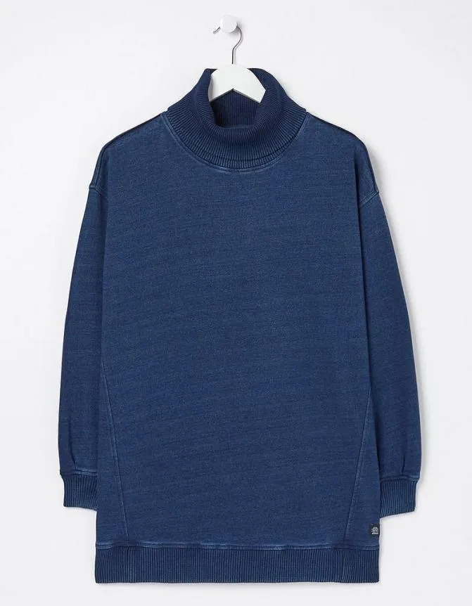 Fatface Sweatshirts and Hoodies Arabella Roll Neck Tunic Indigo Blue 8211 Women