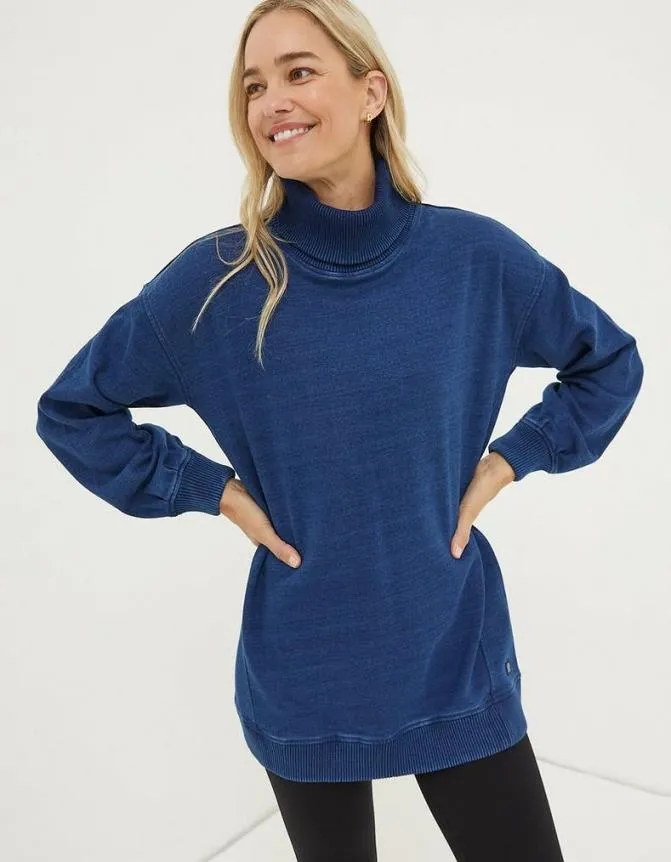 Fatface Sweatshirts and Hoodies Arabella Roll Neck Tunic Indigo Blue 8211 Women