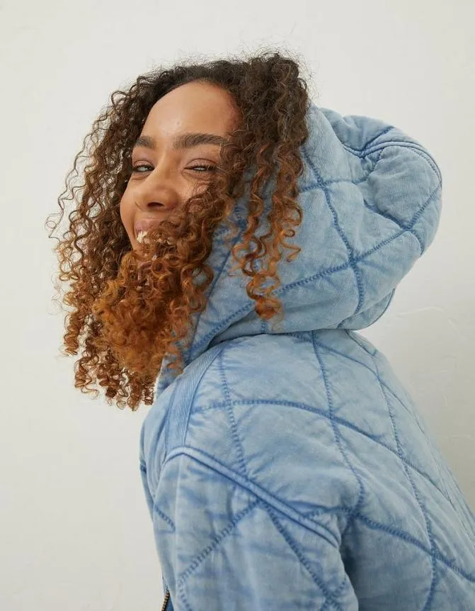Fatface Sweatshirts and Hoodies Asher Quilted Zip Through Hoodie Light Blue 8211 Women Fatface Sweatshirts and Hoodies Asher Quilted Zip Through Hoodie Light Blue 8211 Women