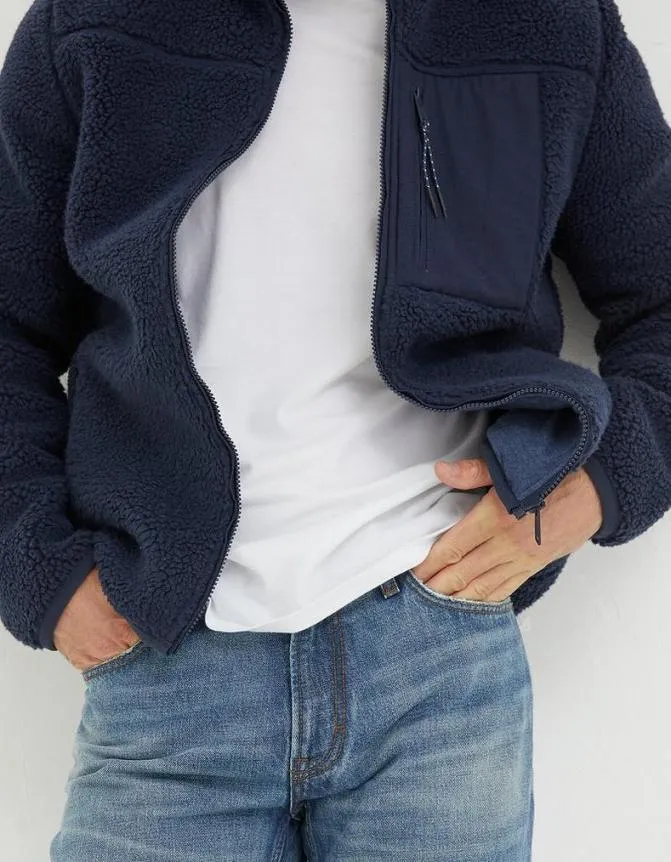 Fatface Sweatshirts and Hoodies Fleece Zip Through Navy 8211 Men
