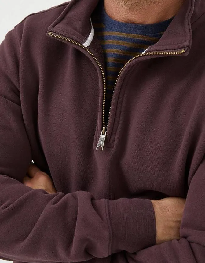 Fatface Sweatshirts and Hoodies Fowey Half Neck Sweatshirt Plum 8211 Men