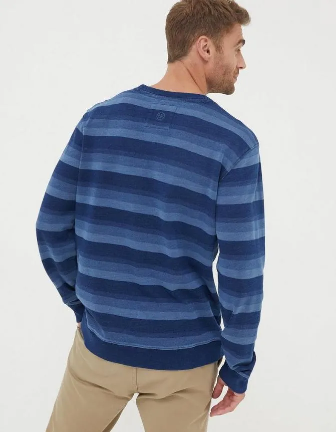 Fatface Sweatshirts and Hoodies Indigo Stripe Crew Indigo Blue 8211 Men