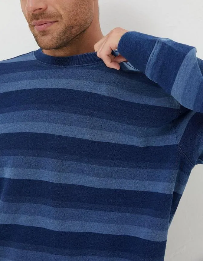 Fatface Sweatshirts and Hoodies Indigo Stripe Crew Indigo Blue 8211 Men