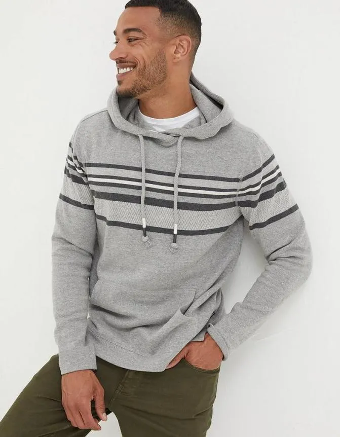 Fatface Sweatshirts and Hoodies Pattern Hoodie Grey 8211 Men