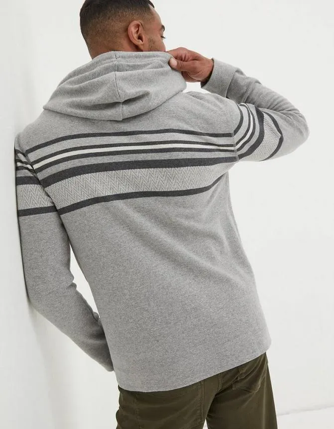 Fatface Sweatshirts and Hoodies Pattern Hoodie Grey 8211 Men