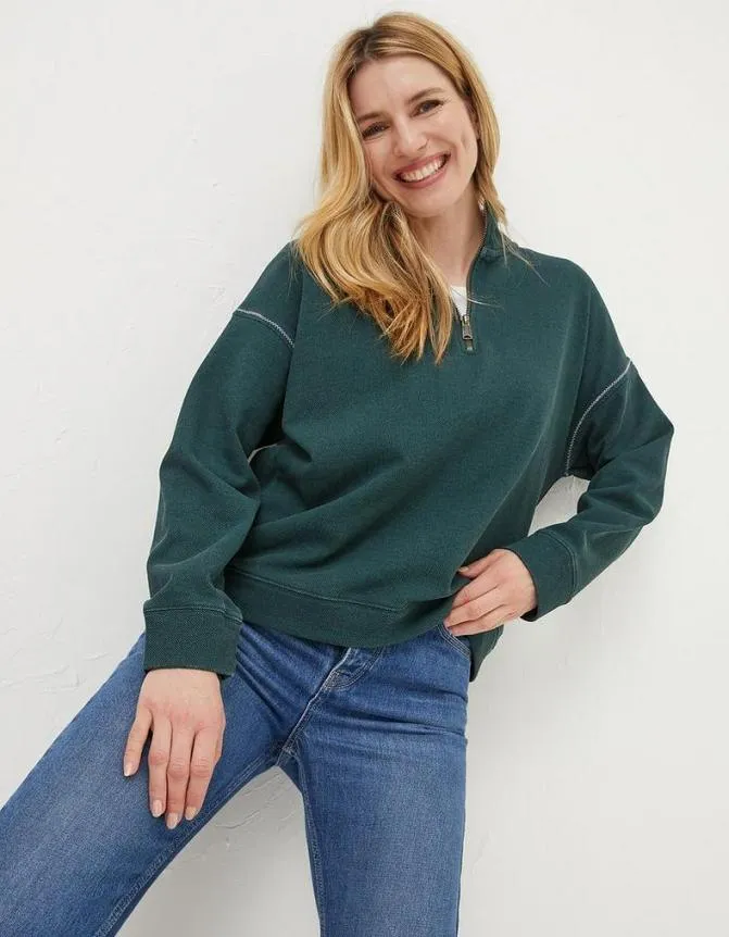 Fatface Sweatshirts and Hoodies Relaxed Airlie Teal Green 8211 Women