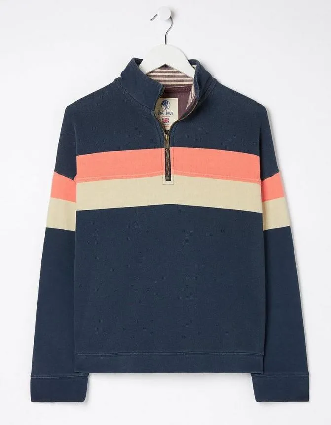 Fatface Sweatshirts and Hoodies Relaxed Colour Block Airlie Navy 8211 Women