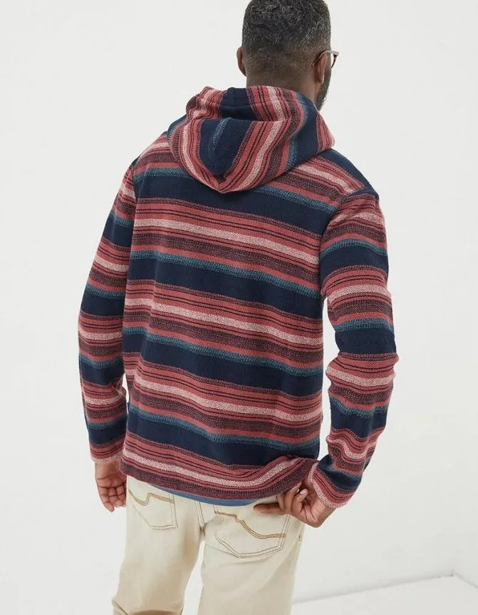 Fatface Sweatshirts and Hoodies Trescowe Stripe Hoodie Plum 8211 Men