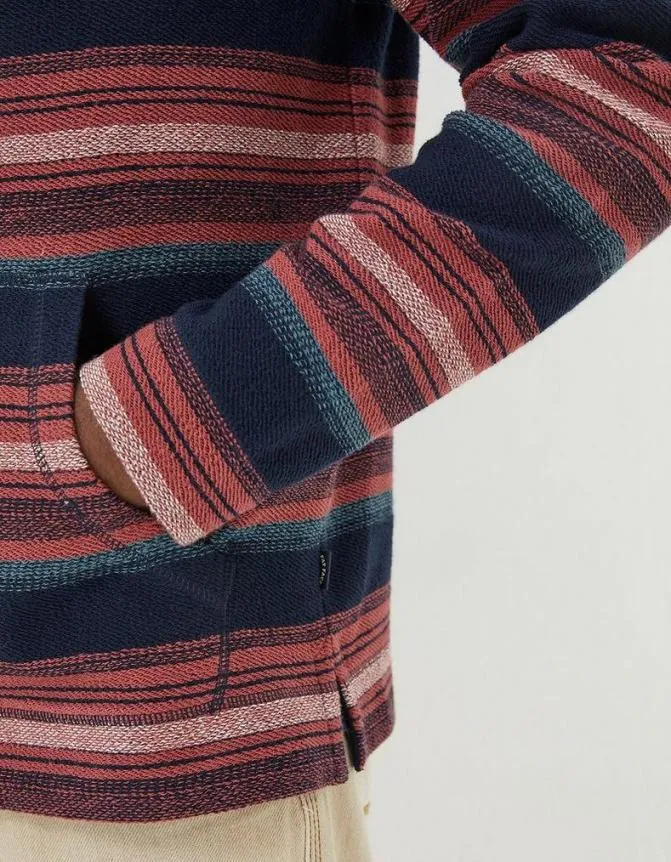Fatface Sweatshirts and Hoodies Trescowe Stripe Hoodie Plum 8211 Men