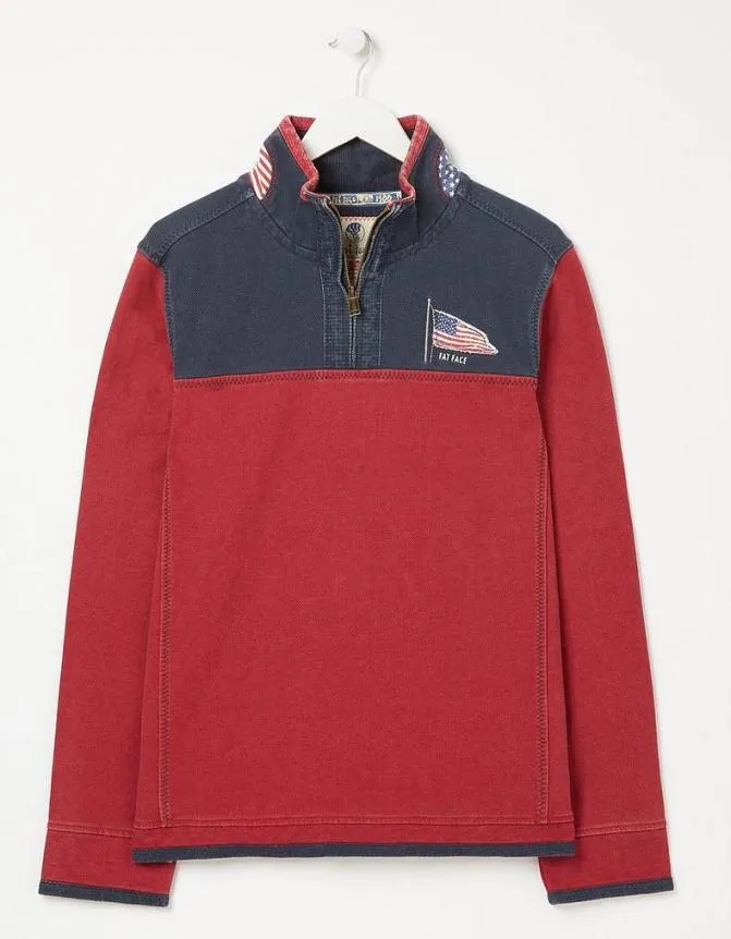 Fatface Sweatshirts and Hoodies USA Airlie Yoke Sweat Red 8211 Men