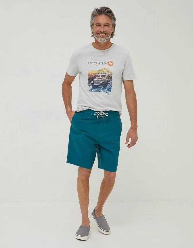 Fatface Swimwear Camber Geo Print Swim Shorts Teal Green 8211 Men