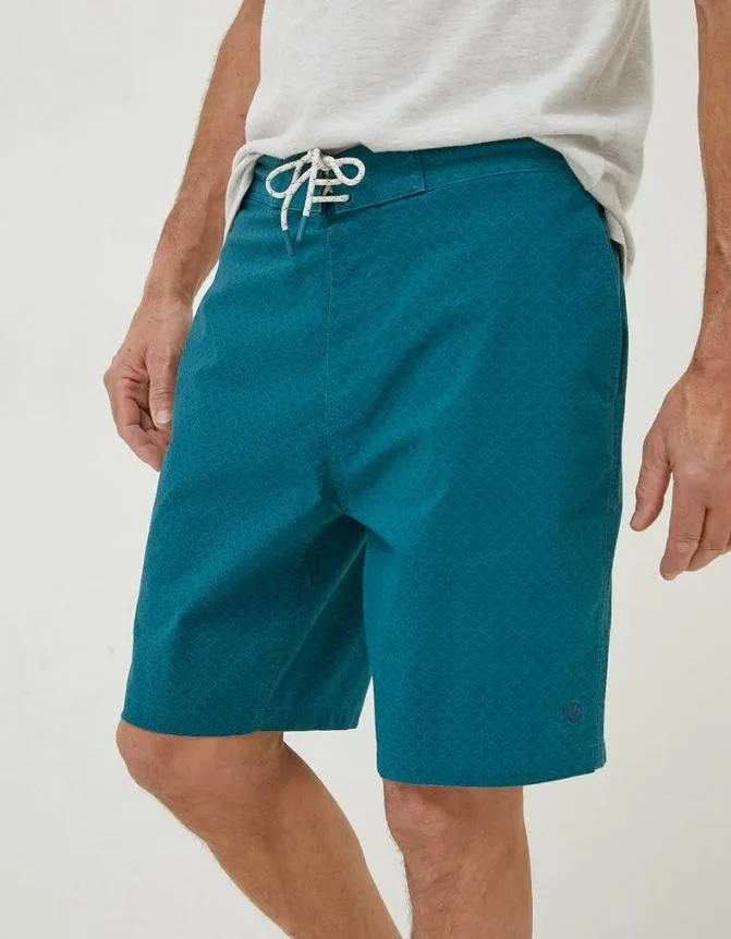 Fatface Swimwear Camber Geo Print Swim Shorts Teal Green 8211 Men
