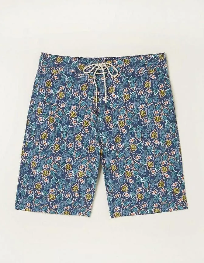 Fatface Swimwear Camber Pineapple Swim Shorts Navy 8211 Men