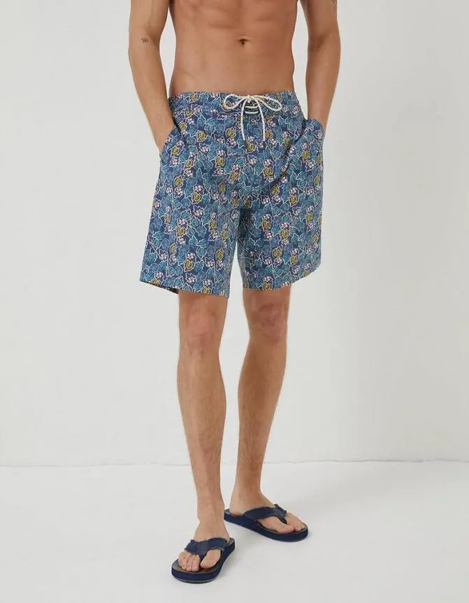 Fatface Swimwear Camber Pineapple Swim Shorts Navy 8211 Men
