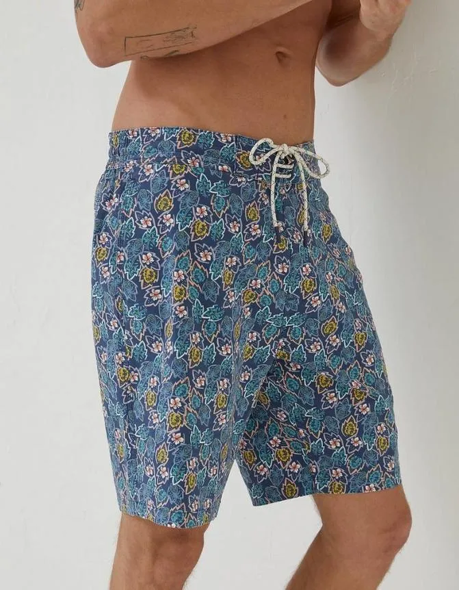 Fatface Swimwear Camber Pineapple Swim Shorts Navy 8211 Men