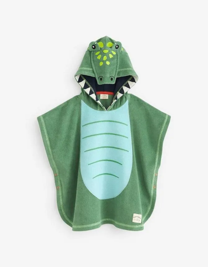 Fatface Swimwear Crocodile Towelling Poncho Green 8211 Kids and Baby