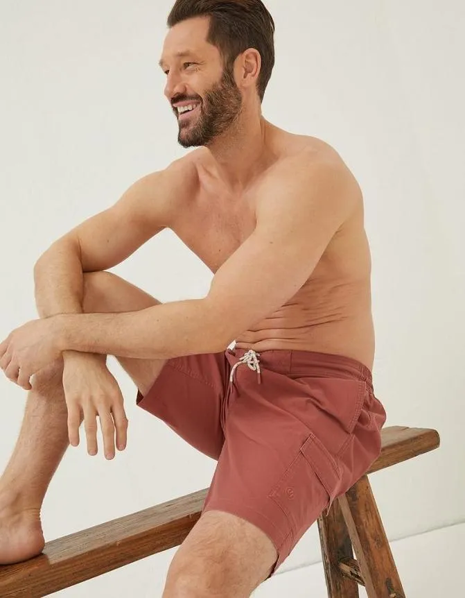 Fatface Swimwear Filey Cargo Swim Shorts Terracotta 8211 Men