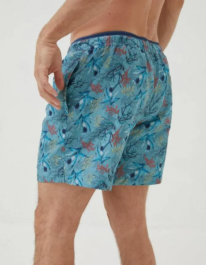 Fatface Swimwear MCS Trevose Coral Swim Shorts Duck Egg 8211 Men