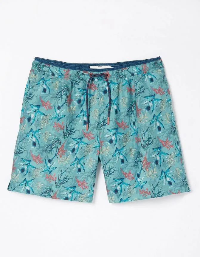 Fatface Swimwear MCS Trevose Coral Swim Shorts Duck Egg 8211 Men