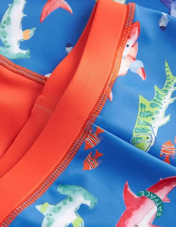 Fatface Swimwear Three Piece Shark Swim Set Blue 8211 Kids and Baby