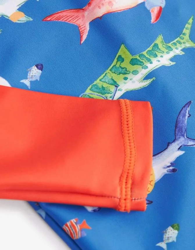 Fatface Swimwear Three Piece Shark Swim Set Blue 8211 Kids and Baby