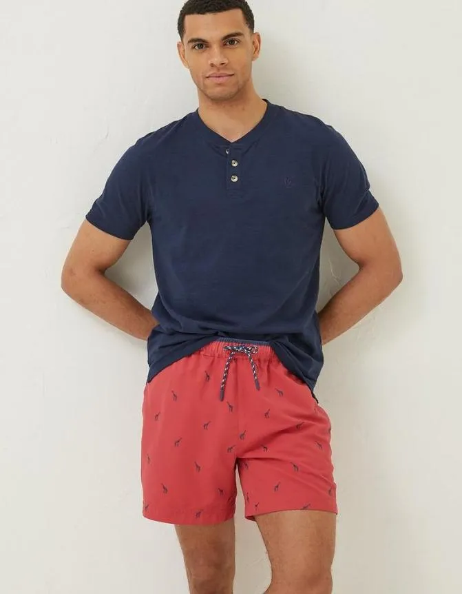 Fatface Swimwear Trevose Giraffe Swim Shorts Washed Red 8211 Men