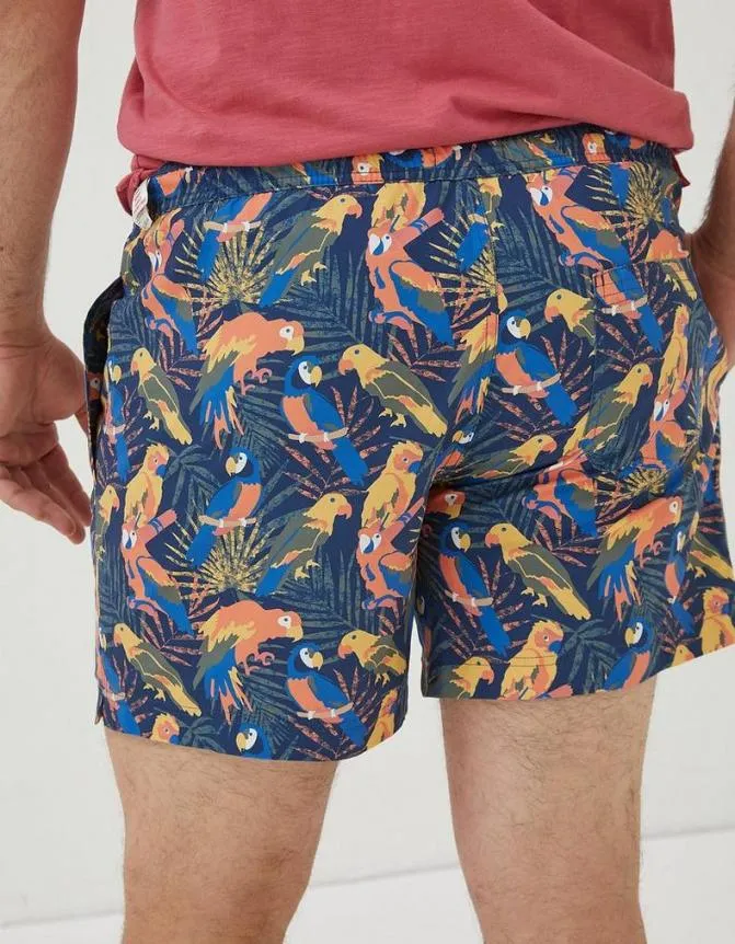 Fatface Swimwear Trevose Parrot Swim Shorts Navy 8211 Men