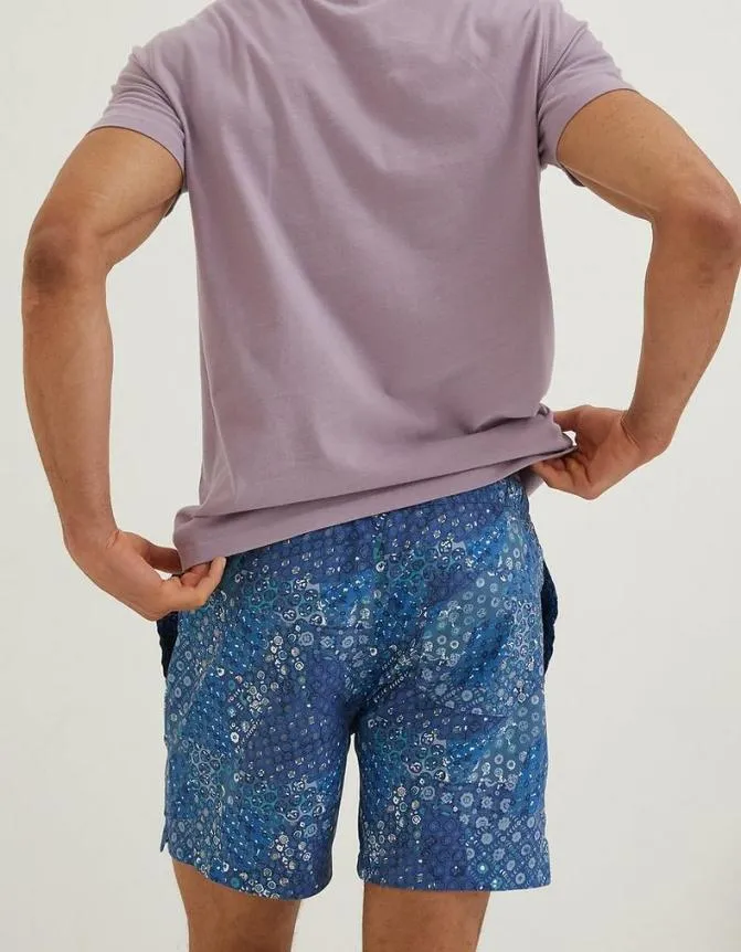 Fatface Swimwear Trevose Patchwork Swim Shorts Navy 8211 Men