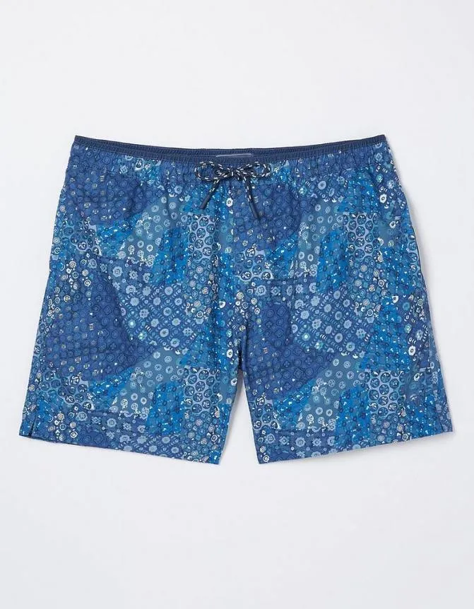 Fatface Swimwear Trevose Patchwork Swim Shorts Navy 8211 Men