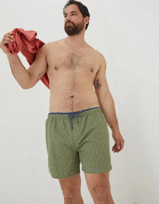 Fatface Swimwear Trevose Shell Swim Shorts Khaki Green 8211 Men