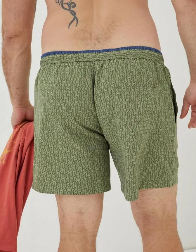 Fatface Swimwear Trevose Shell Swim Shorts Khaki Green 8211 Men