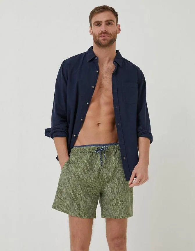 Fatface Swimwear Trevose Shell Swim Shorts Khaki Green 8211 Men
