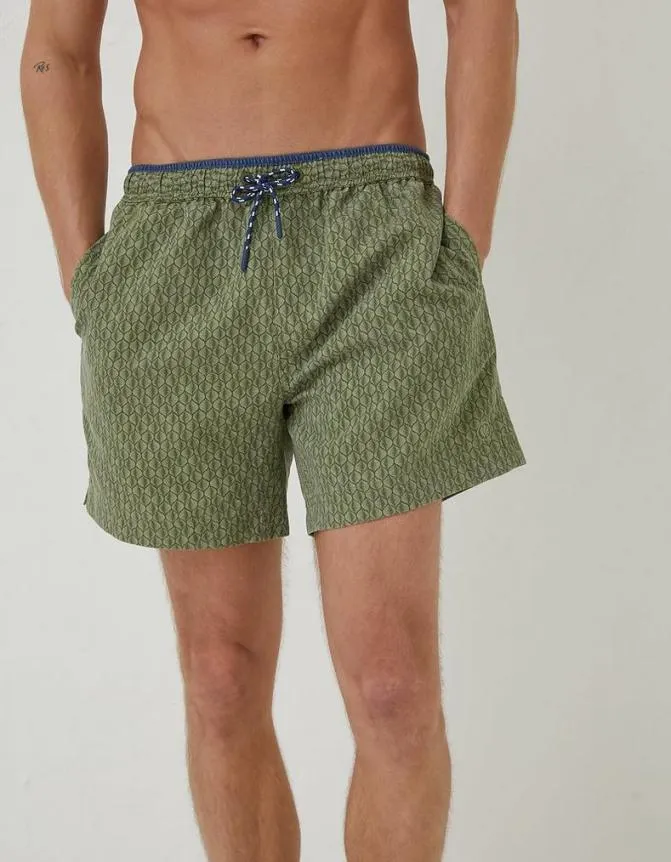 Fatface Swimwear Trevose Shell Swim Shorts Khaki Green 8211 Men
